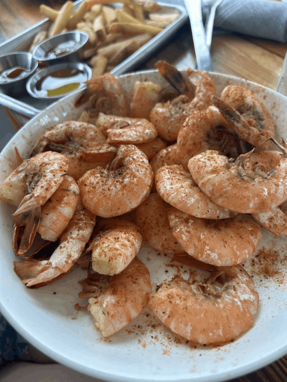 Wild caught Tybee Island shrimp, that I had on Tybee Island Georgia.