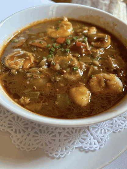 Shrimp Gumbo at the Olde Pink House, Savannah GA