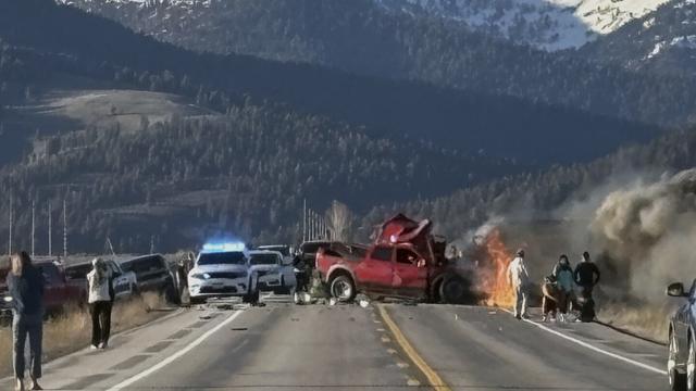 7 people are dead after a truck and tour van collided near Yellowstone, police say