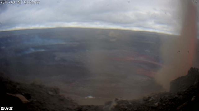 Webcam view of a volcano.