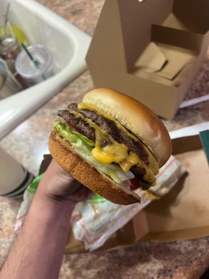 Farmer boys double cheeseburger. Simple :)