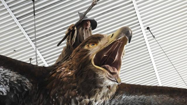 Giant sculpture of Gandalf riding an eagle departs Wellington airport for good