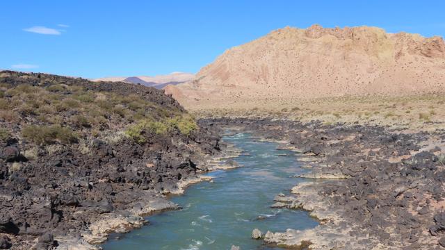Der Rio Grande , smaragdgrünes eiskaltes Wasser
