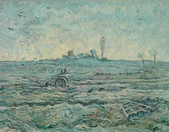 Snow-Covered Field with a Harrow (after Millet)