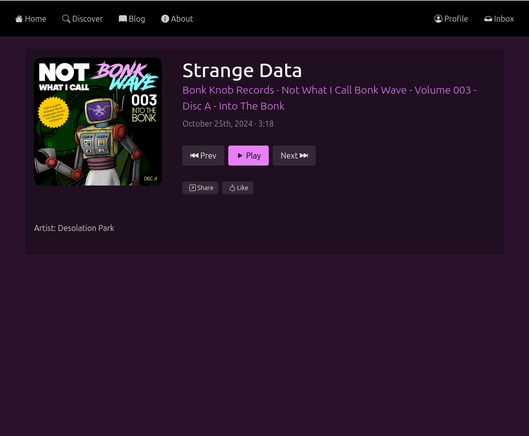 Track listing for "Strange Data" from "Now That's Not What I Call Bonkwave vol 3"