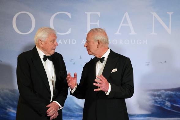 King stunned by David Attenborough’s age as pair attend ocean film premiere