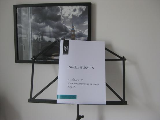 Couverture partition : Nicolas Hussein, 4 mélodies pour voix moyenne et piano opus 2
