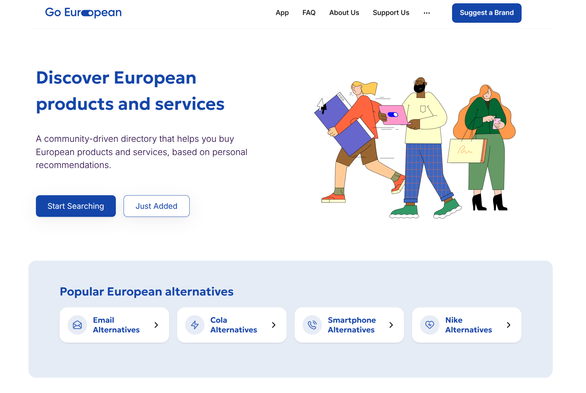 the Go European main page screenshot (click on the link)