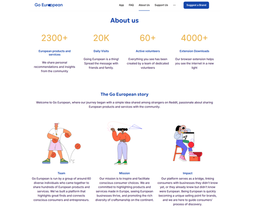 the website's "about us" section