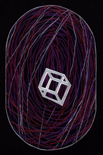 colorpencils and cutout on black paper