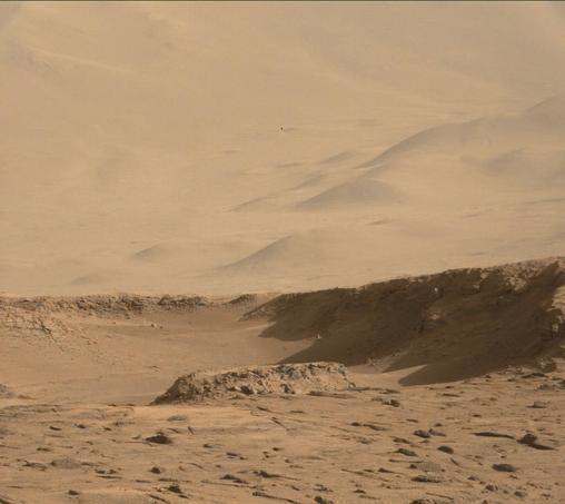 An ochre toned photography capturing a Martian landscape.