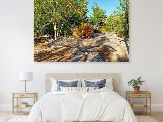 An inviting woven hammock swings in the shadows of trees in the middle of the Gene Leahy Mall Central Park area in downtown Omaha, Nebraska
https://5-jennifer-white.pixels.com/featured/hammock-in-the-shadows-of-omaha-jennifer-white.html
#buyintoart #fineart #wallart #interiordesign