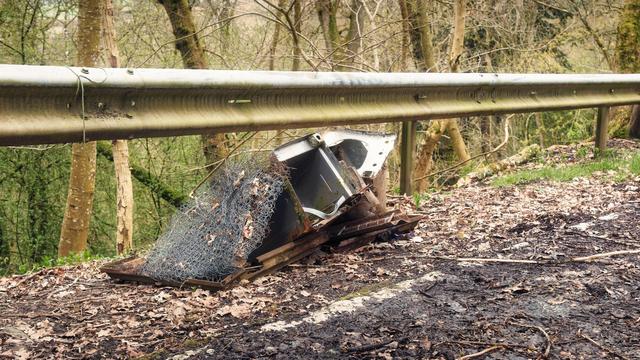 Crap left littering the side of the former A93 road