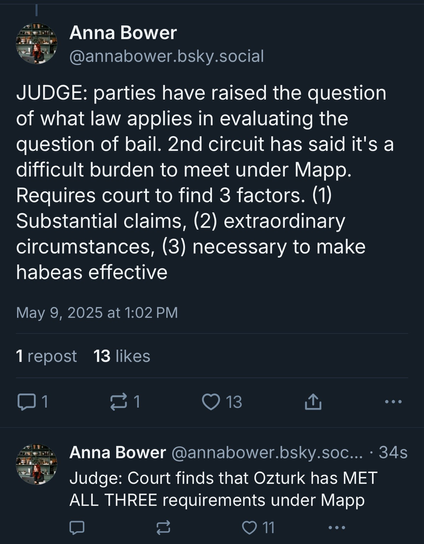 Section of Anna Bower thread