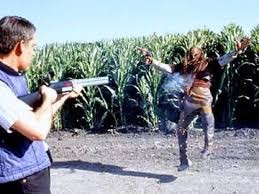 Klingon getting shot in corn field by farmer