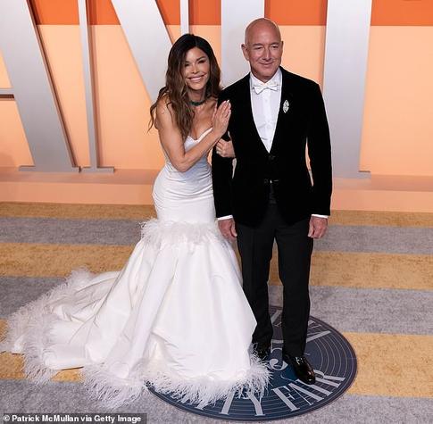 Lauren Sanchez, 55, and Jeff Bezos, 61, will tie the knot at a star studded wedding in Venice next month, but the couple have reportedly chosen an unusual venue for the celebration;  Pictured in Beverly Hills in March