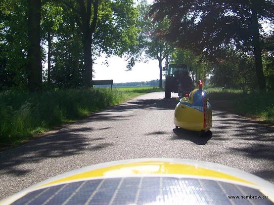 Coming up behind a tractor and a moped. We passed them both once we could see around the corner.