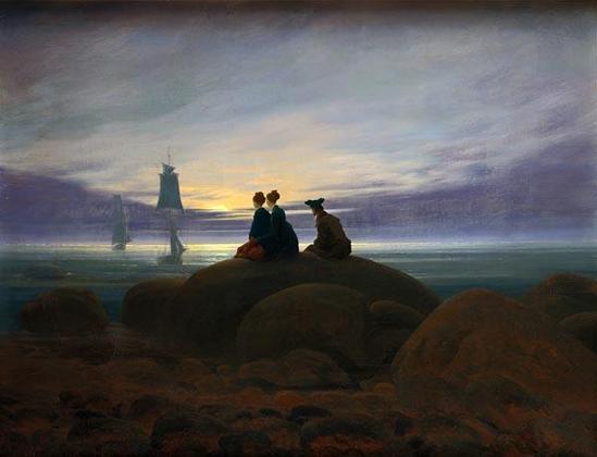 Moonrise over the Sea (1822) - Caspar David Friedrich (German, 1774-1840)