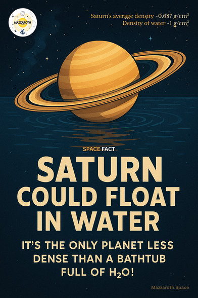 Saturn is so light, it could float in water