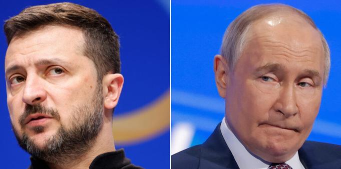 Russian President Vladimir Putin and Volodymyr Zelensky
