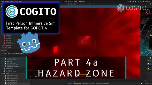 Video thumbnail of a tutorial on how to set up hazard zones with the Cogito template for Godot Engine.