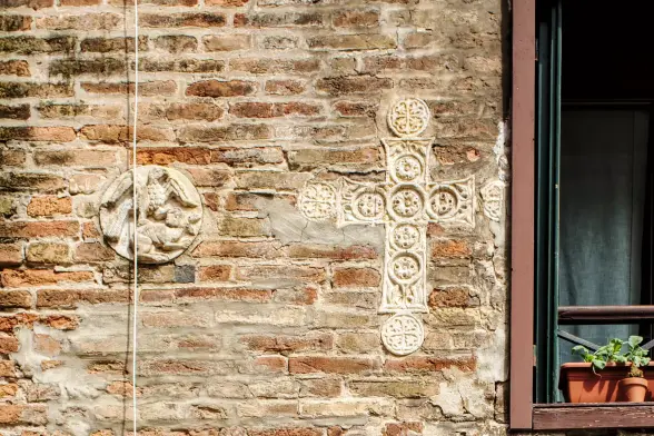 Byzantine art on the walls in Venice
