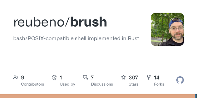 bash/POSIX-compatible shell implemented in Rust. Contribute to reubeno/brush development by creating an account on GitHub.