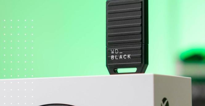 Western Digital expansion card sitting on Xbox Series S