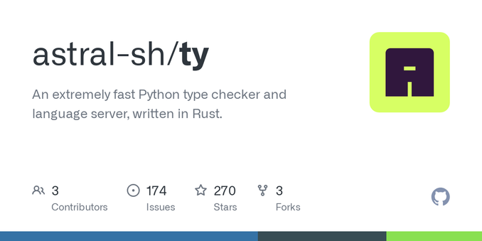 An extremely fast Python type checker and language server, written in Rust. - astral-sh/ty
