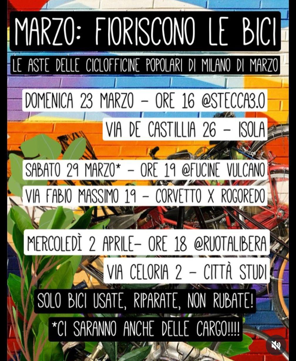 Volantino degli eventi. Sfondo colorato. Testo come nel toot