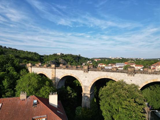 Drone view of another location on the Prague Semmering viaducts.