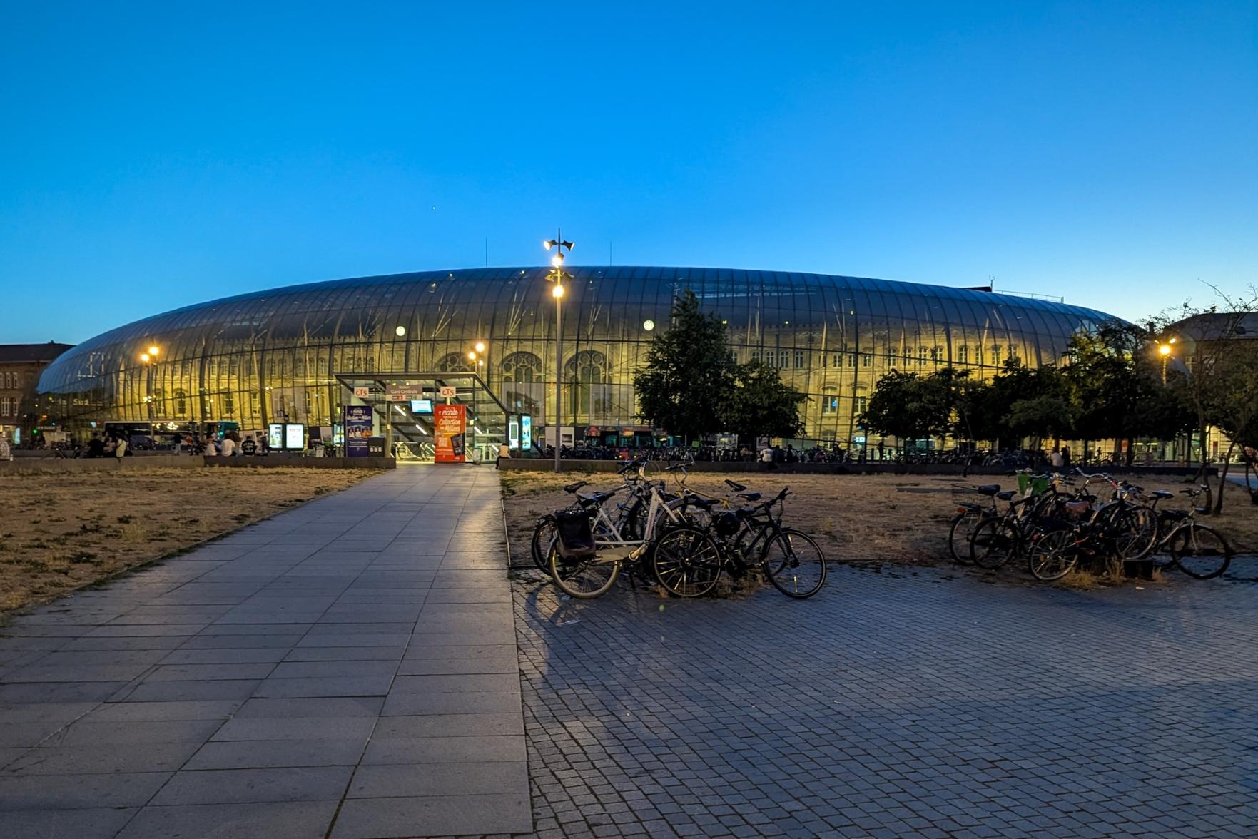 Strasbourg station in the blue hour