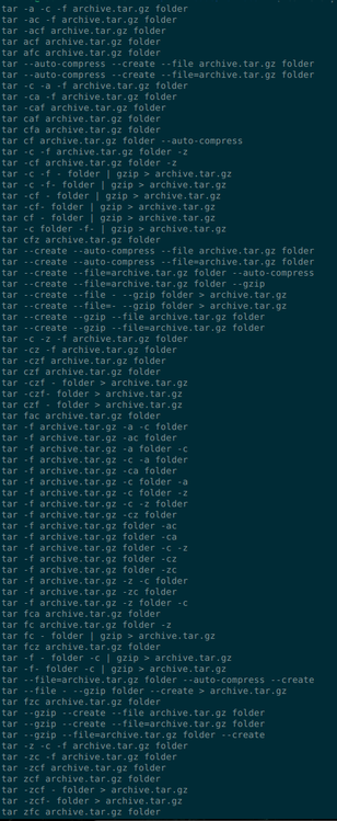 74 commands for tar that do the same thing

https://gist.github.com/ruario/ac0c6a15369853df2c698aa6fe595135