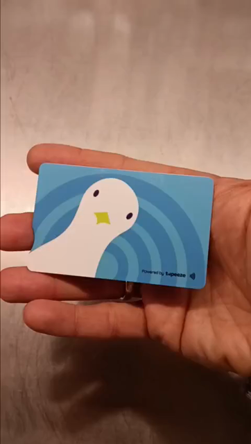 A video of a card being flipped over in my hand. Both sides just show a seagull motif. There is no obvious chip, magstripe or any account details. 