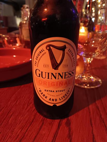 A bottle of Guinness