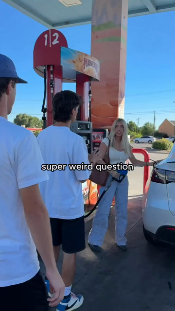 Two young men approach a pretty young woman at a gas station. The first man says, "Super weird question but my buddy here, he thought you were like really pretty and wondered if he could get your number". The woman replies, "Sorry but I don't date losers". The first man replies, "You don't date losers?". The second man shugs and the woman replies, "No". Then the first man says, "Let's get out of here, bro" and gestures away from her with his hand. then the film cuts to the two men mounting unic…
