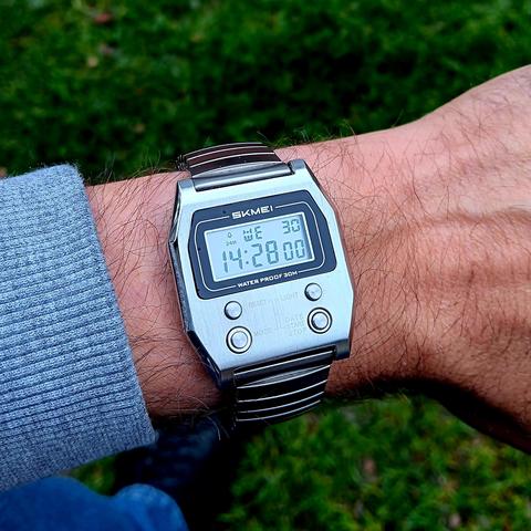 Skmei 2460 metal, digital watch that looks like a Casio A1100. 