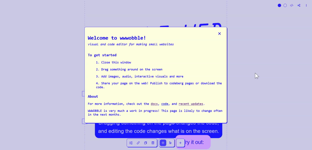 Video demo of Woble Web
