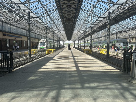 some VR intercity sets under the station canopy at helsinki central