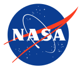Logo de la NASA, caractérisé par un fond bleu rond avec le texte ‘NASA’ en blanc au centre. Une trajectoire d’orbite rouge et blanche traverse le cercle, symbolisant l’espace et l’exploration spatiale. Des étoiles blanches parsèment l’arrière-plan bleu, ajoutant une touche céleste à la conception.