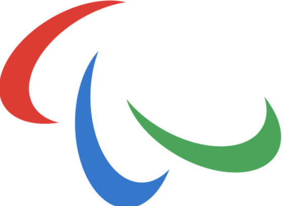 Logotype du Comité International Paralympique, composé de trois Agitos colorés en rouge, bleu et vert, tournant autour d’un point central sur un fond blanc. Les Agitos symbolisent le mouvement et l’unité des athlètes du monde entier.