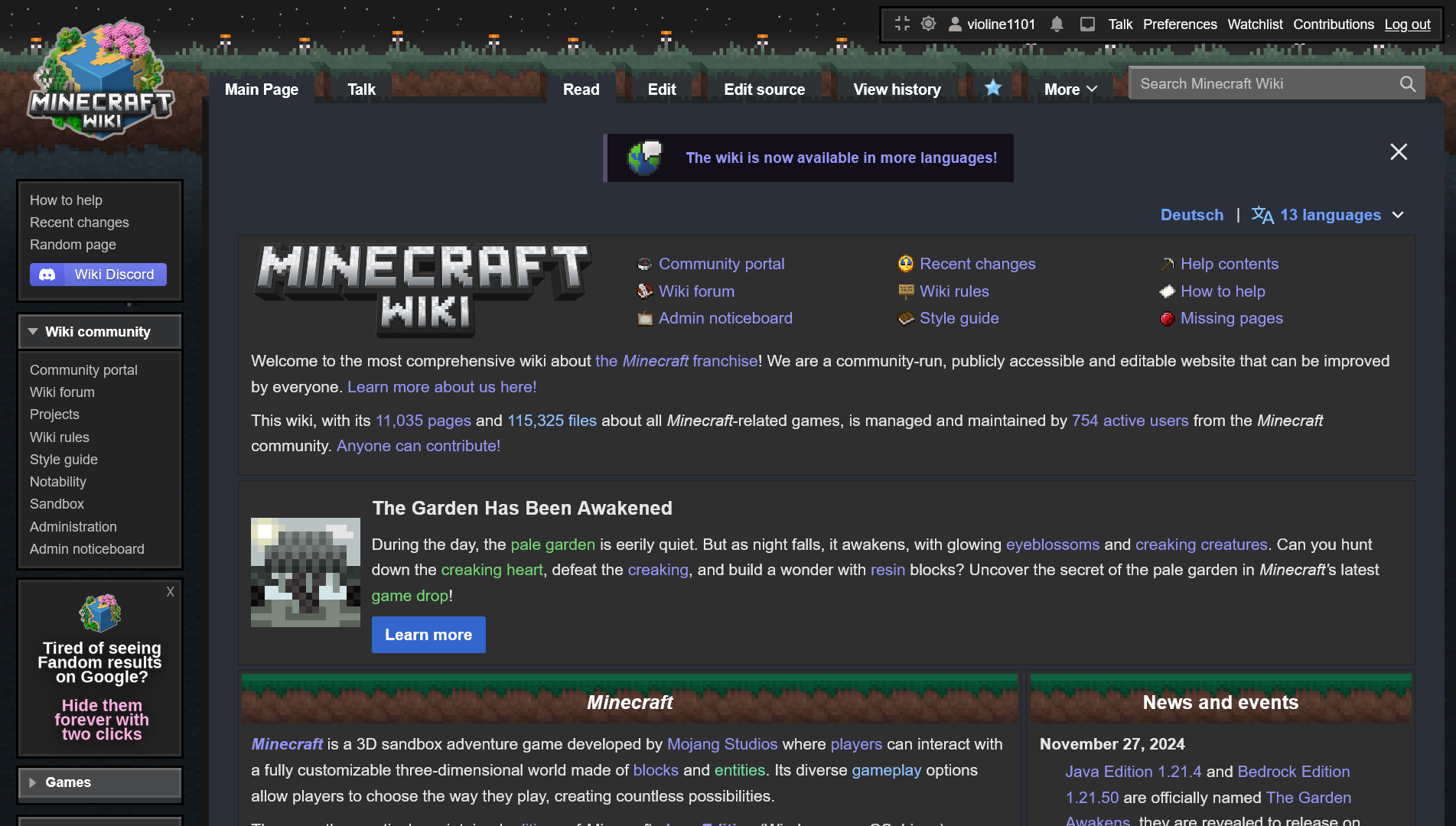 Minecraft Wiki (@MinecraftWikiEN@wikis.world) - Wikis World