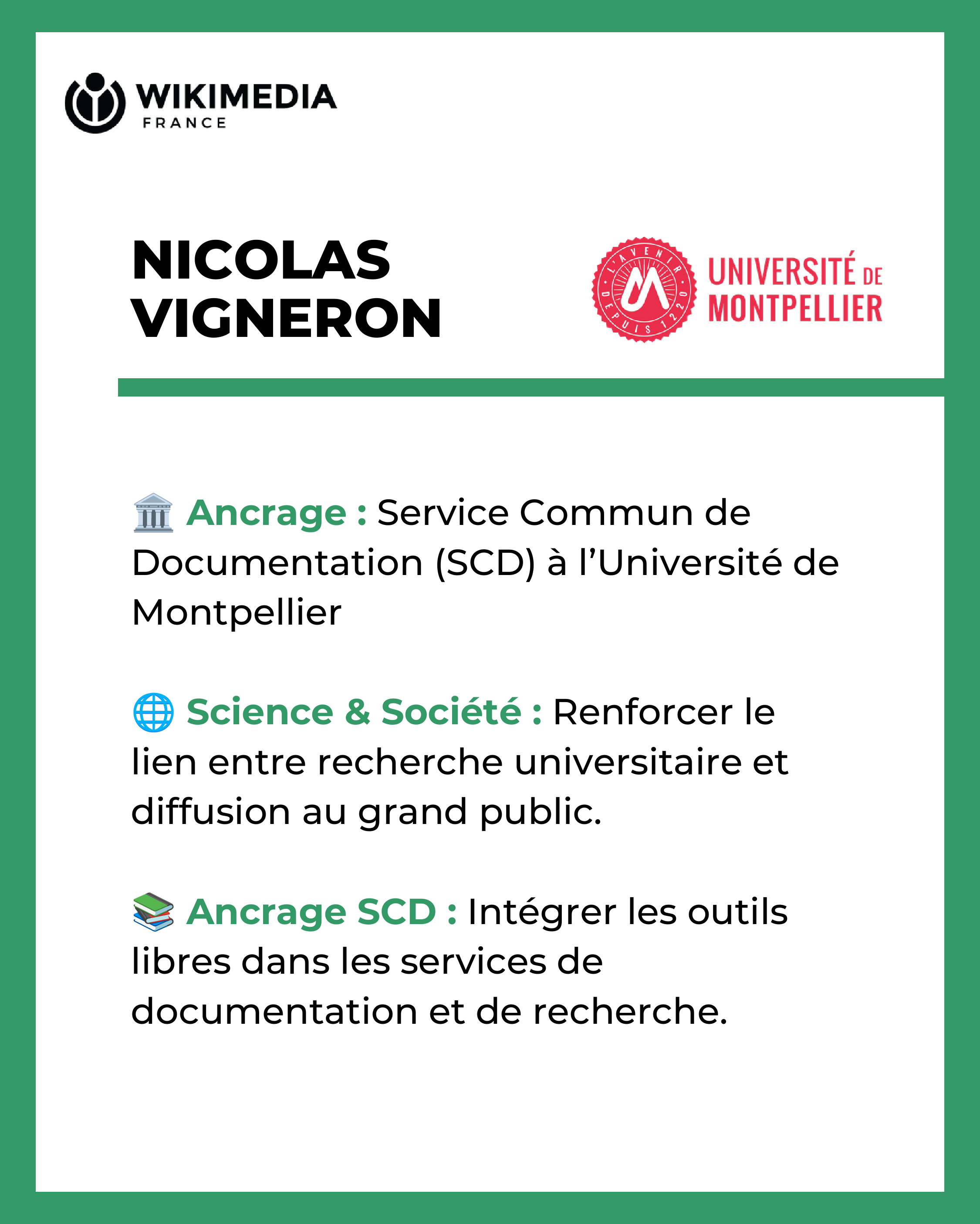 Nicolas Vigneron, Université de montpellier SCD