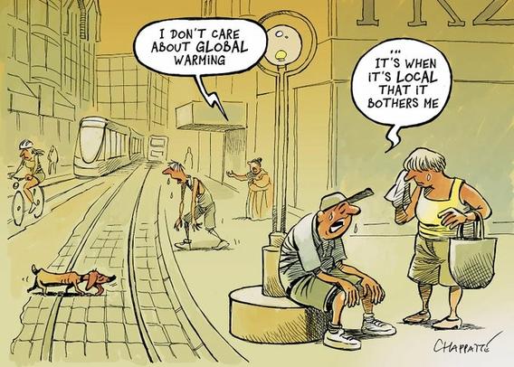 Cartoon: people complaining about the local heat.