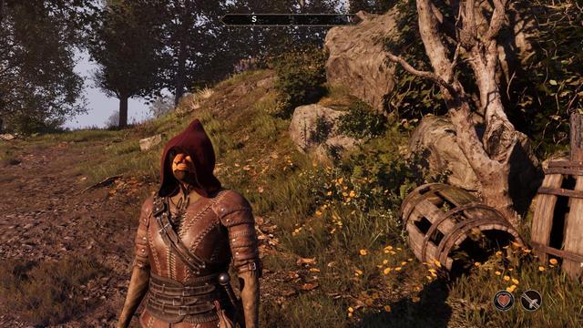 My khajiit next to the path towards the Imperial City Market District.