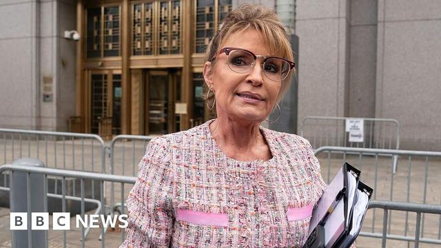 Sarah Palin outside a Manhattan federal court in April