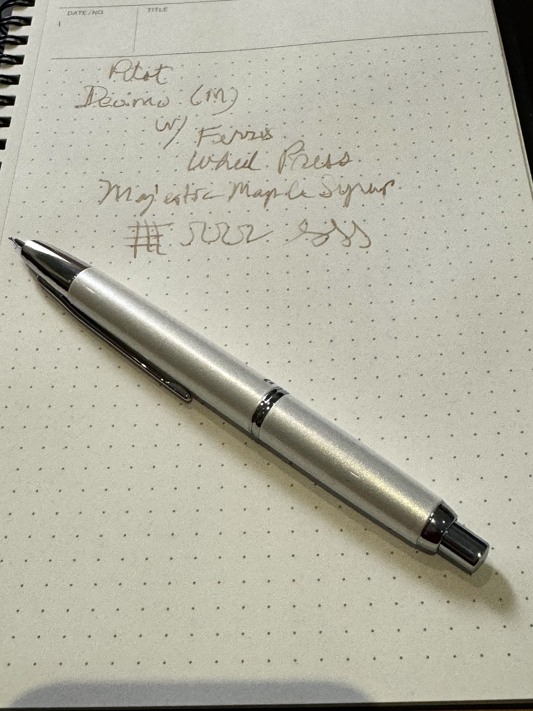 Fountain pen and ink