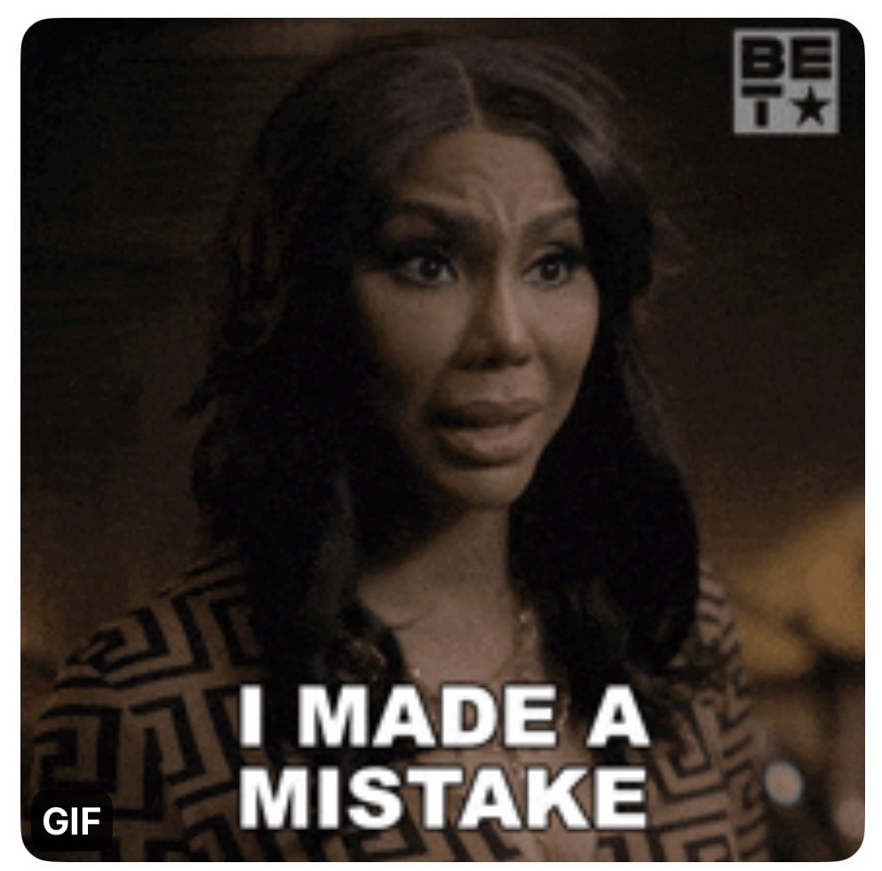 Woman saying “I made a mistake”