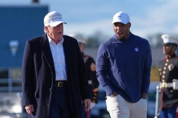 Donald Trump's 12-word message to Super Bowl winner Saquon Barkley after meeting Eagles star at POTUS's golf club