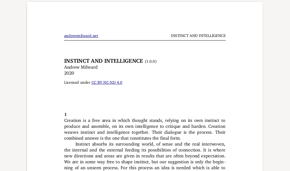 Image of the essay 'Instinct and Intelligence'.